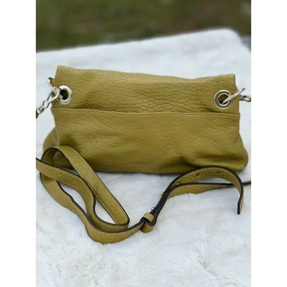 Vince Camuto Bubble Lamb Leather Flap Crossbody- Lucia olive oil women bag